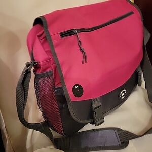 Pink and Black Messenger Bag